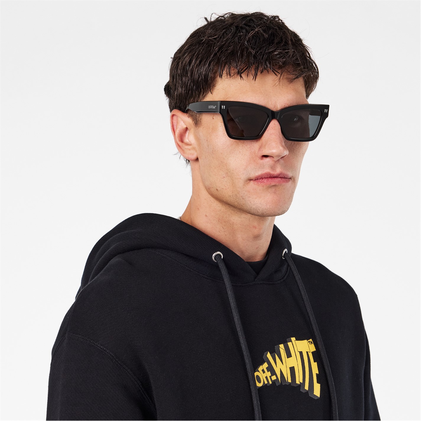 NWT Off-White Cincinnati Black Cat Eye 54mm Sunglasses OFF WHITE | Cincinnati 53 - Tortoise Shell Acetate Made in  main image 4