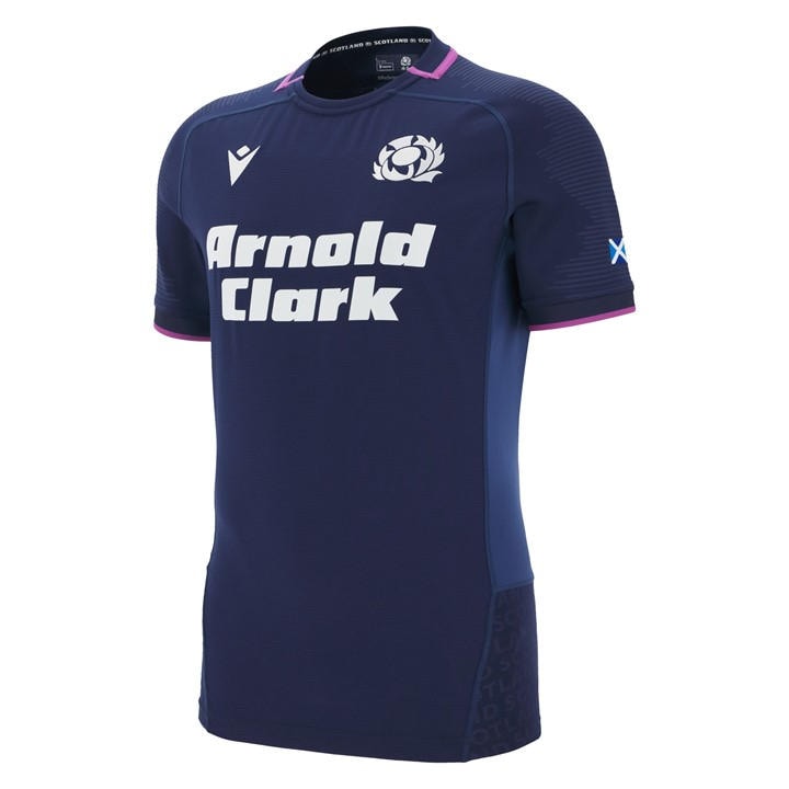 Macron Men's Scotland Rugby Home Shirt 2025 Adults Blue Large