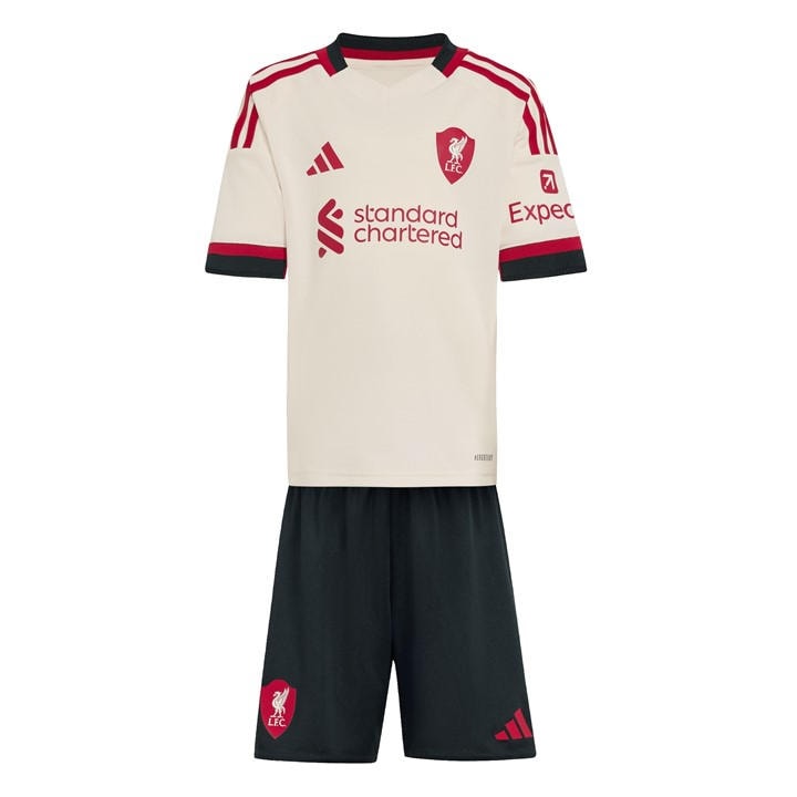 '25-'26 Liverpool Away Mini Kit Toddler's Polyester Made By: Adidas Unisex Toddler White 2-3 Toddler - Image 4