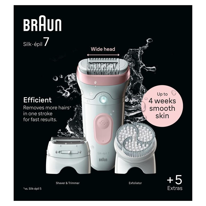 Braun Silk-epil 7, Epilator For Easy Hair Removal, Lasting Smooth Skin, 7-060, One Colour, Women - Image 8