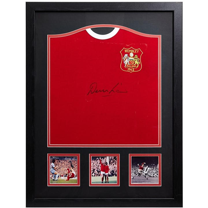 Allstarsignings Ltd Denis Law Signed Manchester Utd Shirt Red