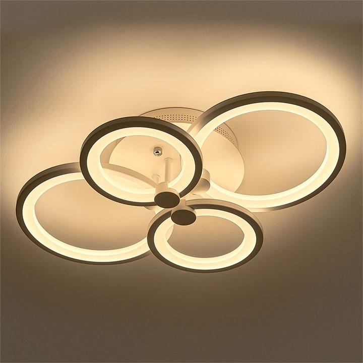 Kabinet Uk Modern Circular Led Semi-Flush Ceiling Light White
