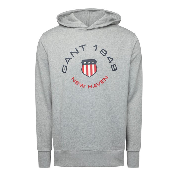 Gant Men's Graphic Hoodie Grey Extra Large