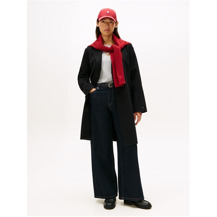Tommy Hilfiger Women's Belted Double-Breasted Tailored Fit Overcoat Brown 16 (Xl)