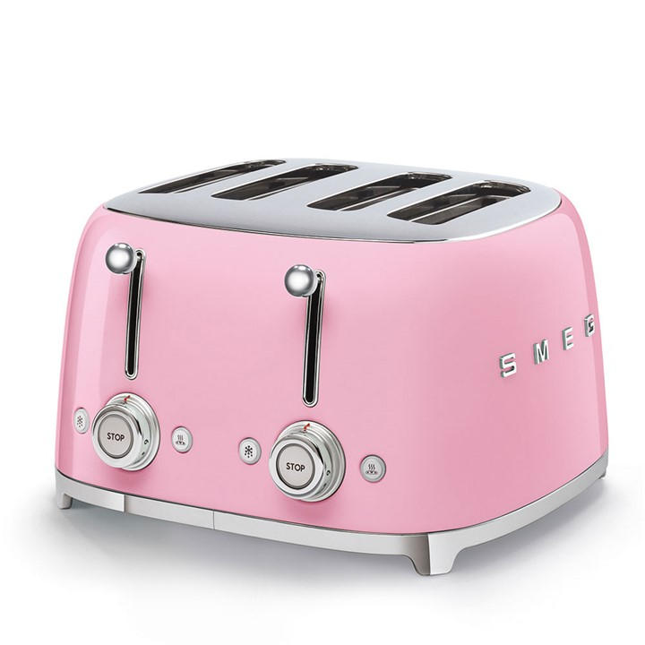 Smeg Tsf03 Retro Style 4 Slice Toaster, 2000W - Pastel Pink - Image 9