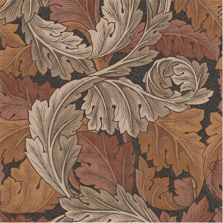William Morris At Home Acanthus Burnt Orange Wallpaper Purple