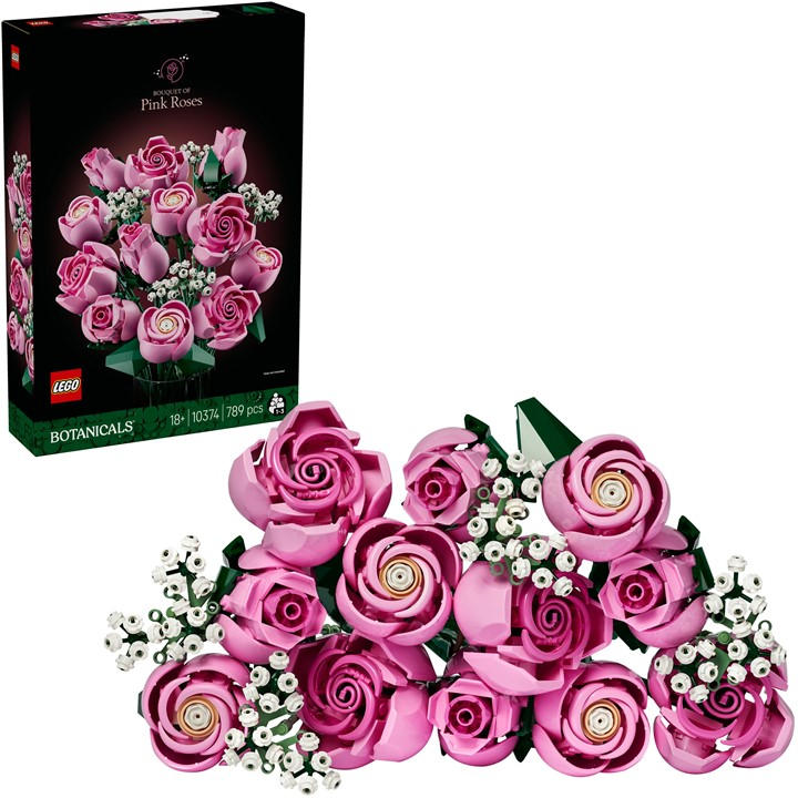 LEGO Botanicals Bouquet of Pink Roses 10374 | Set for Adults, Artificial Flowers, 12 Faux Roses & 4 Sprigs of Baby's Breath, DIY Home Decor, Gift Idea, 789 Pieces - Image 19